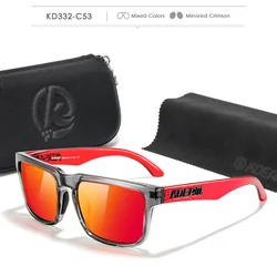 KDEAM Unisex Photochromic Polarized Sunglasses with Unique Frame and Case (C53 mirrored crimson)