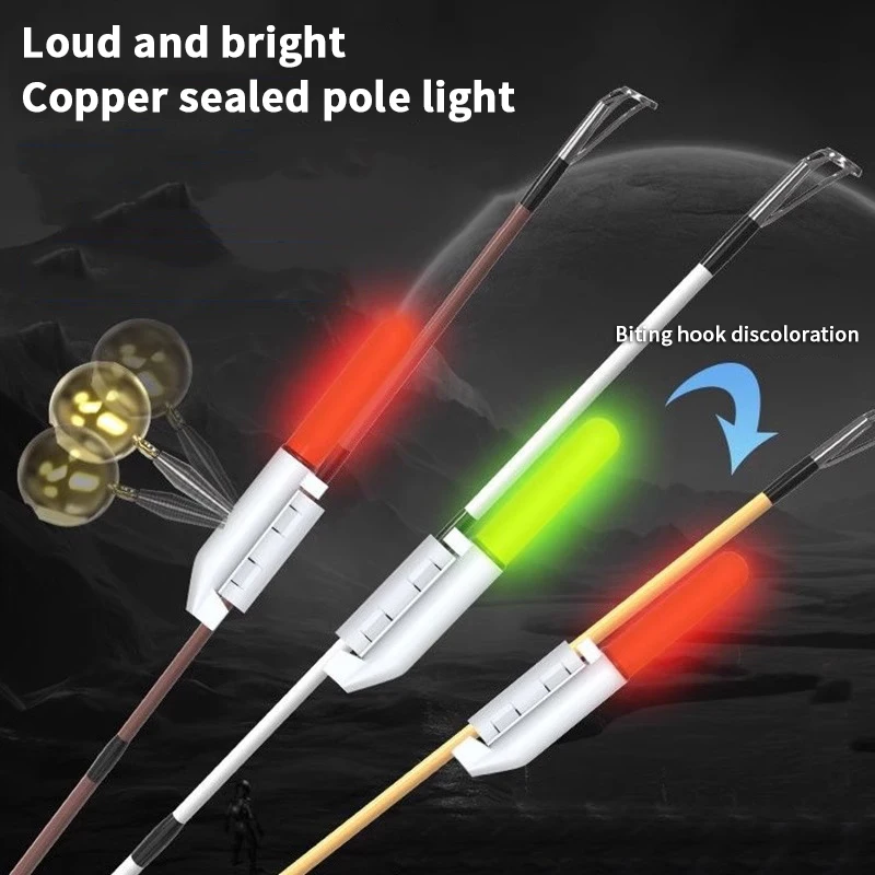Canne lumineuse électronique avec alarme morsure et flotteur lumineux USB rechargeable - Détecteur touche