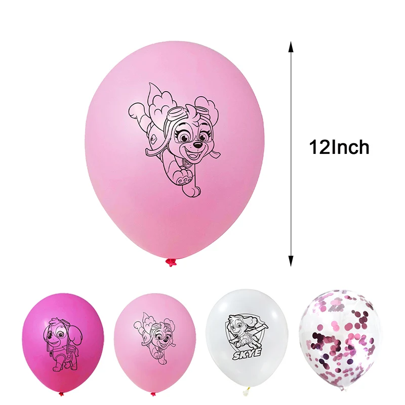 Dog Balloons Set Disposable Tableware Party Decorations for Paw Patrol Cartoon Animation Birthday