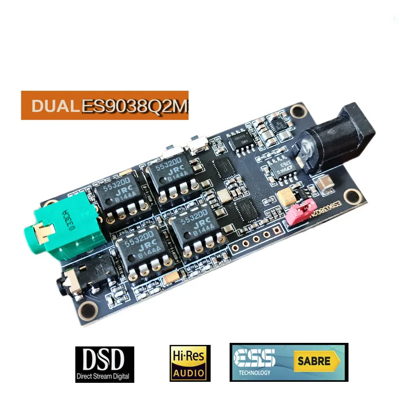 

Newest Dual ES9038Q2M Decoding Board With 4PCS JRC5532 OPAMP I2S Input DAC USB Match Italian Amanero Interface PCM768KHz DSD512