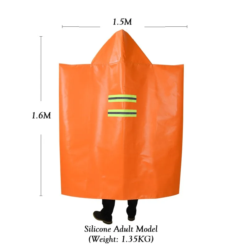 1.5M*1.6M Adult Fire Blanket Fireproof Cloak Thickened Silicone Escape Jacket Emergency Kit Home Self-Rescue Heat Resistant