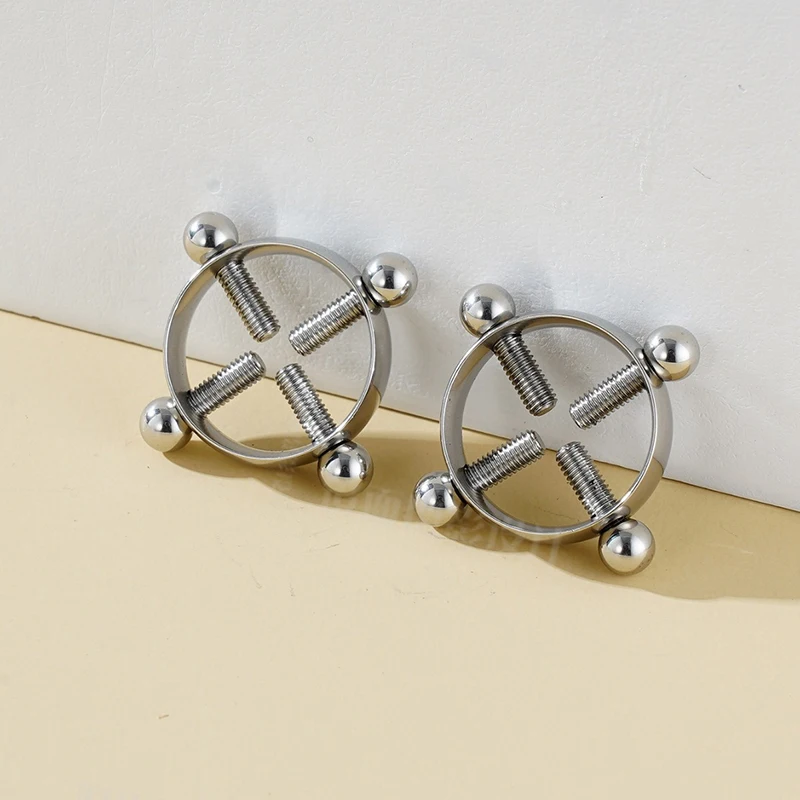 Adjustable Stainless Steel Fake Nipple Ring Non Piercing Jewelry_voghion.com