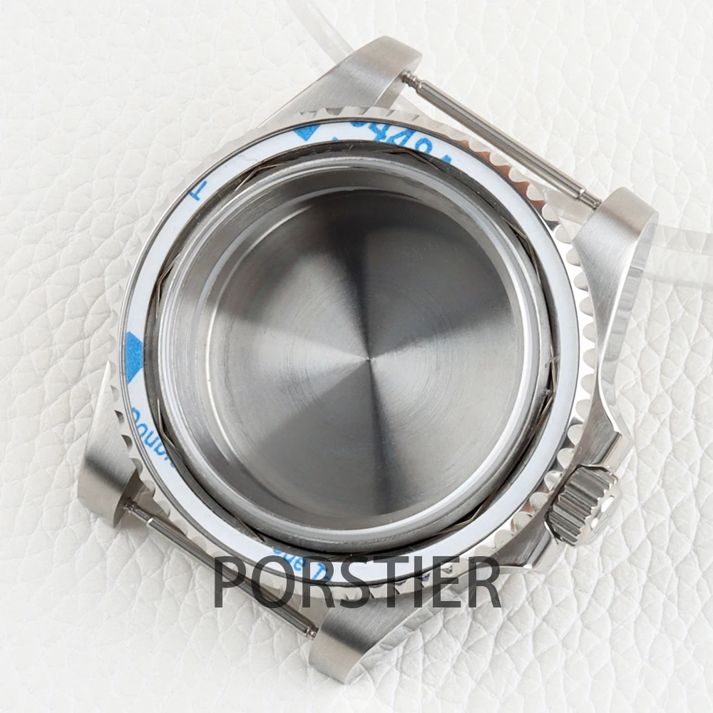 Stainless Steel 40mm Yacht Watch Case with Sapphire Glass & Rubber Strap - 100m Waterproof