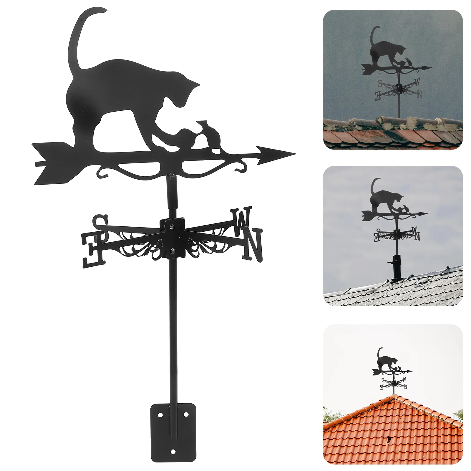 

Farm Weathervane Cat Bathroom Decorations Stainless Steel Wind Direction Indicator