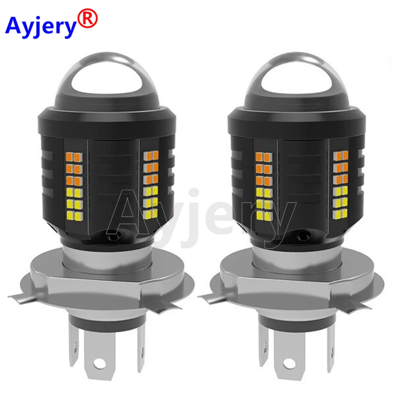 

1Pcs 12V White P15D H4 LED Headlight Bulb 66 SMD 2016 With Len For Car Motorcycle H4 LED High and Low Beam Motorbike Headlamp