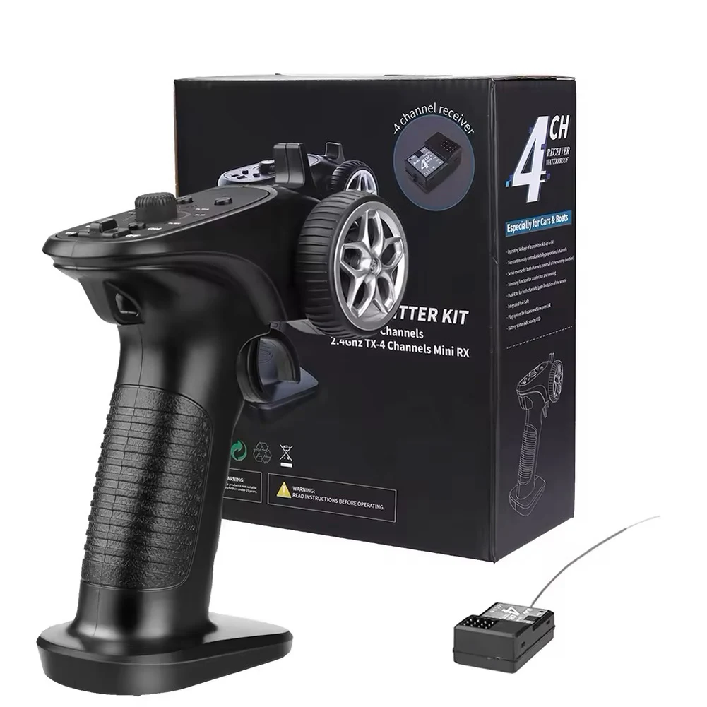 Récepteur compatible avec le kit télécommande 2.4GHz FHSS 67 canaux pour drone RC, connecteurs et antenne.