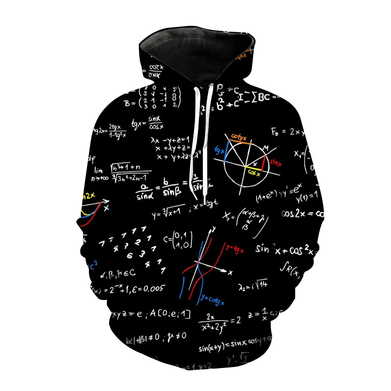 thumbnail image 1 of Sudadera con capucha con estampado 3D divertido, ropa de calle gráfica con fórmulas matemáticas, sudaderas de gran tamaño a la moda para hombres y mujeres, sudaderas con capucha para niños y niñas, ab, 1 of 4