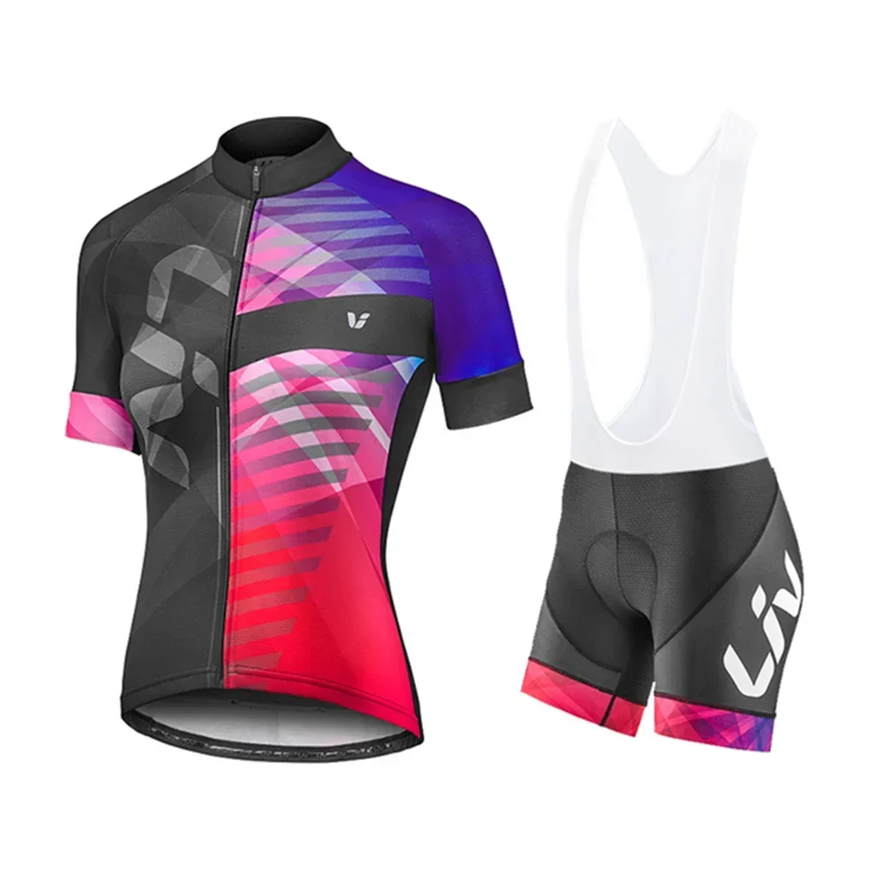 Women LIV Short sleeve Cycling Set Summer Women MTB Bicycle Cycling Clothing Ropa Ciclismo Jersey Set Spot delivery