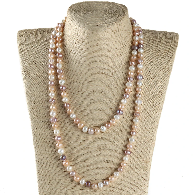 Tanio RH Fashion 8-9mm Mixcolor perły wiązane Halsband naturalna perła sklep