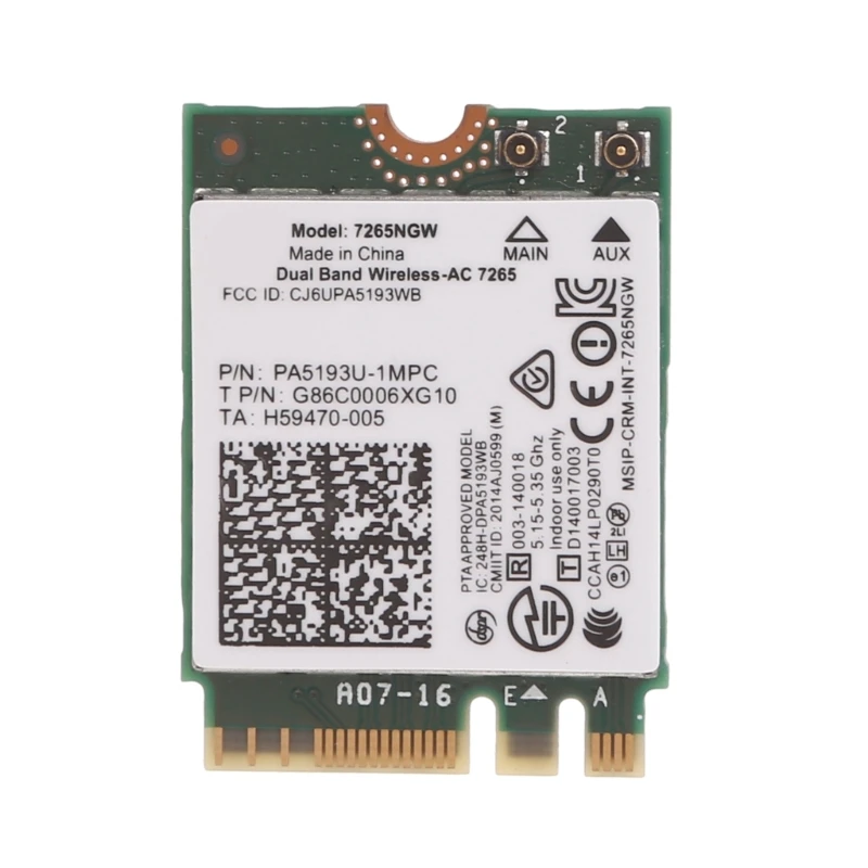 

F3MA 7265NGW Universal WiFi+BT4.2 Double Band Networks Card for Laptops and Desktops with High Speed Bt4.2 Performances