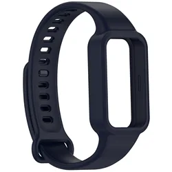 High-Quality Soft Silicone Watchband - Single Color Integrated Strap for Mi Band 9 Active (4 ink blue)