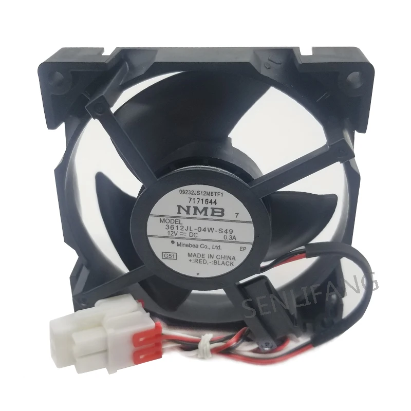 

New Cooler 3612JL-04W-S49 For NMB-MAT DC12V 0.3A Refrigerator Cooling Fan