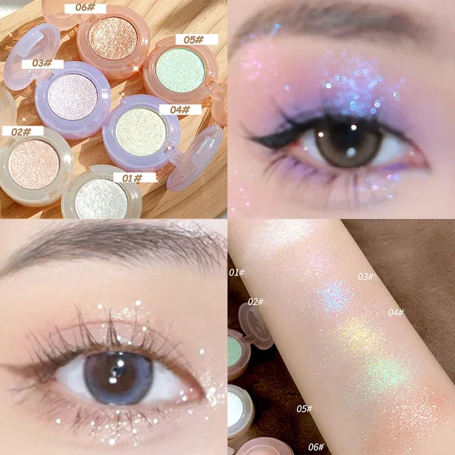 Gorgeous Highlight Eyeshadow Silver Long Lasting Waterproof Party Women Pearlescent Makeup Cosmetic Glitter Shimmer Eyes Shadow