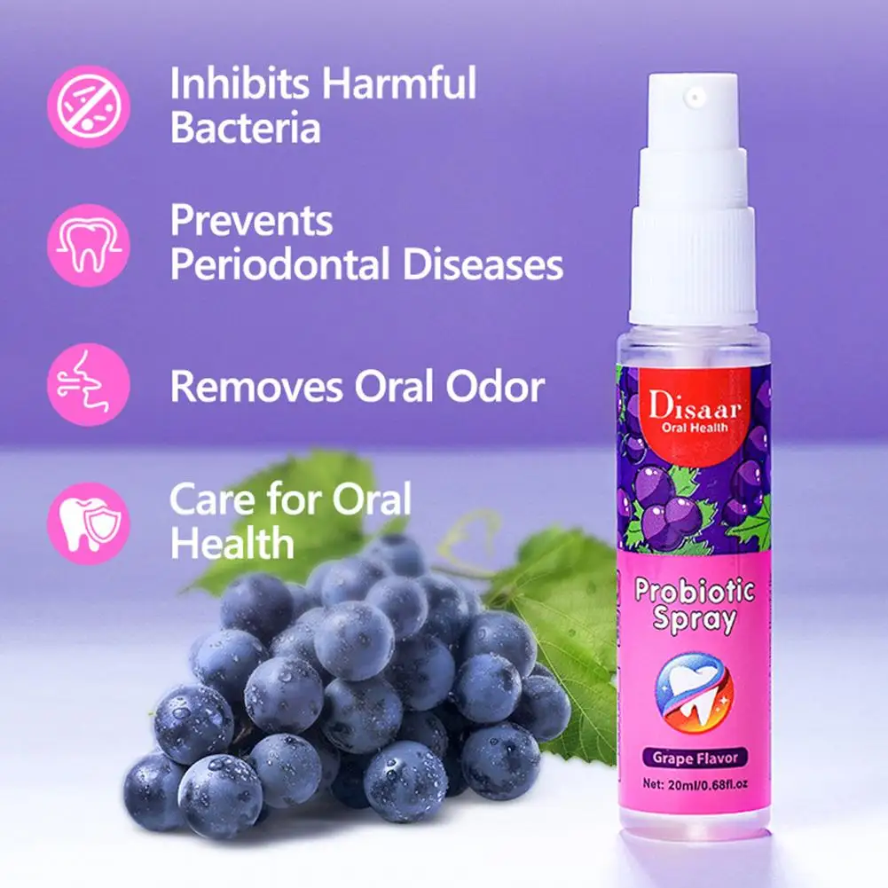20ML Breath Freshener Spray Lemon Grape Mint Flavor Portable Breath Kissing Mouth Spray Cleaning mouth freshener spray