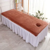Solid Velvet Beauty Salon SPA Bed Sheets Massage Warm Bed Table Cover Sabanas Para Cama Soft Salon Sheets With Hole 1