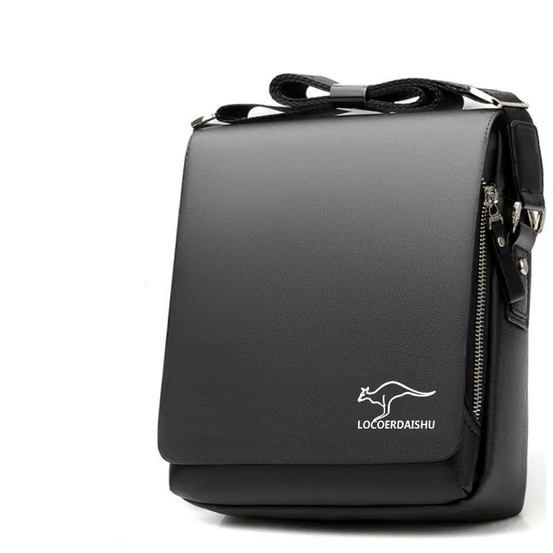 حقيبة كتف جلدية فاخرة ذات علامة تجارية جديدة للرجا...