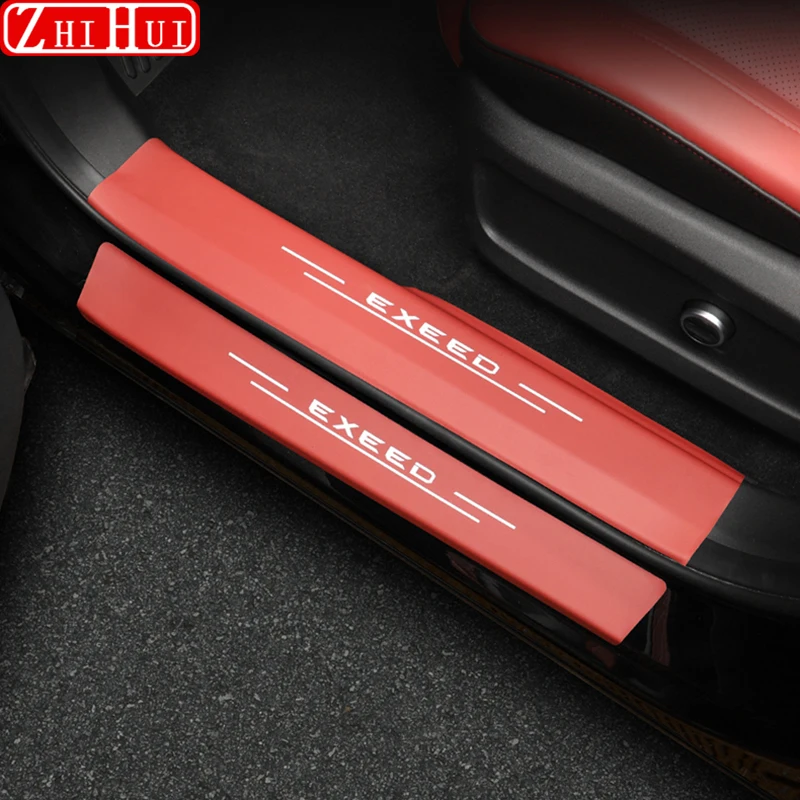 

For Chery EXEED RX 2023 2024 Car Styling Door Welcome Threshold Cover Sticker PU Leather Cover Stickers Auto Accessories