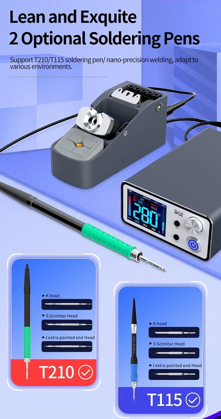 hot air station JCID Aixun T3B 115 T210 Electric Soldering Iron Station With T210 T115 Handle Solder Tips Mobile Phone Welding Repair Platform rework station