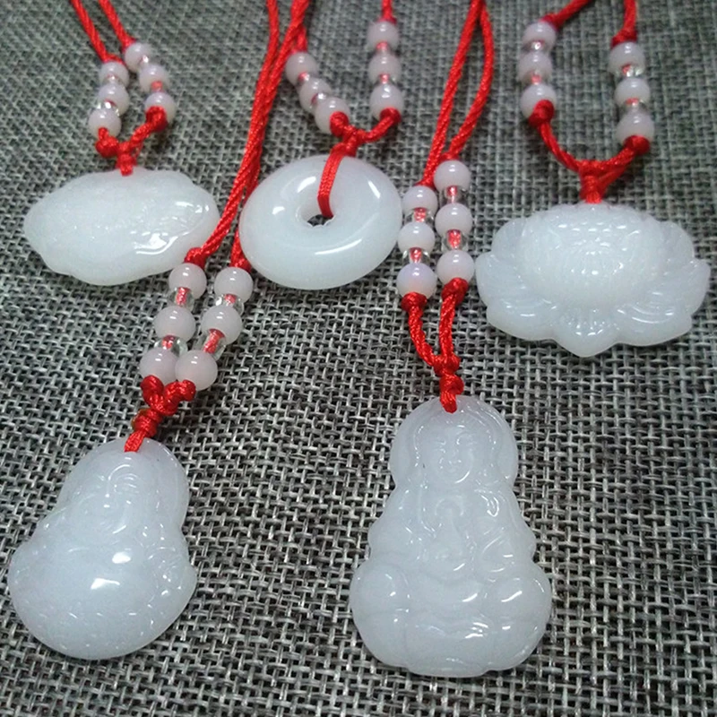 UNICRAFTALE - Collana Con Ciondolo Buddha In Giada (Imitazione) E Cristalli - Lunga 65 Cm - Gioiello Portafortuna Per Uomo E Donna