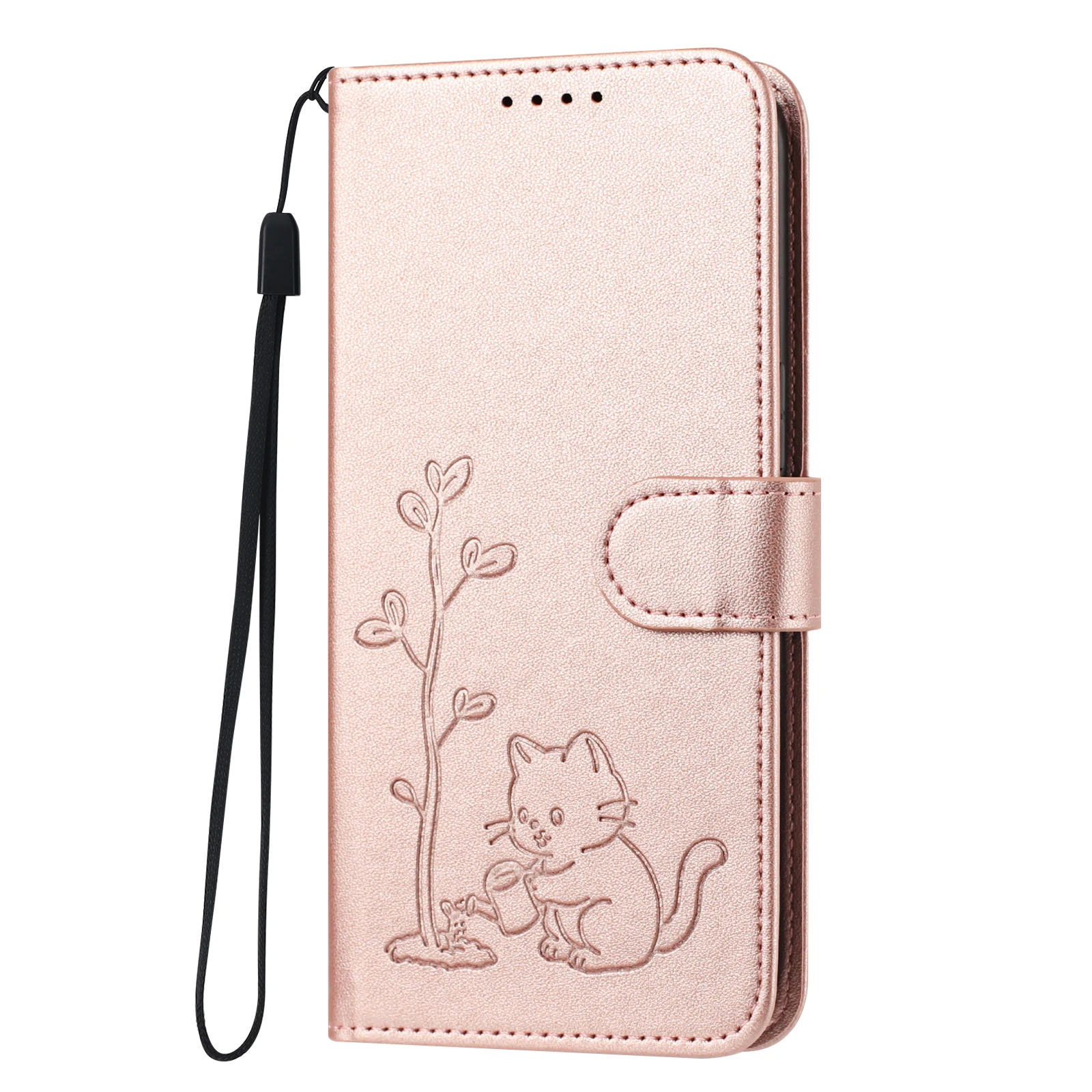 Cartoon Cat Leather Flip Phone Case