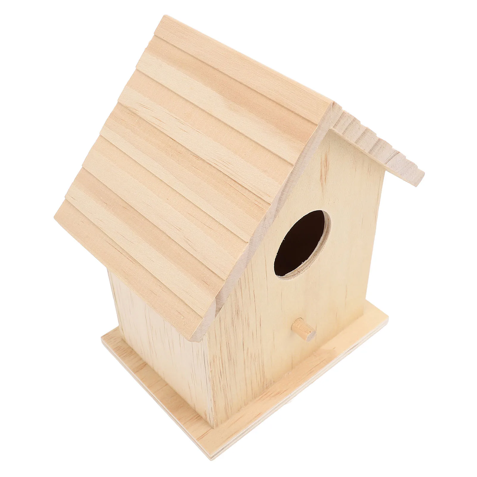 Small Bird House Paintable Unfinished Wood Bird Breeding Nesting Box Birdhouse Home Garden Pet Birds Rest Relax