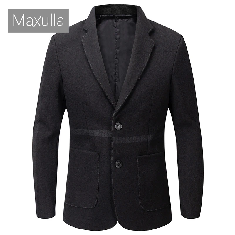

Maxulla Autumn Winter Men's Wool Coats Casual Male Slim Business Warm Woolen Suit Coats Male Luxurious Trench Jackets Clothing