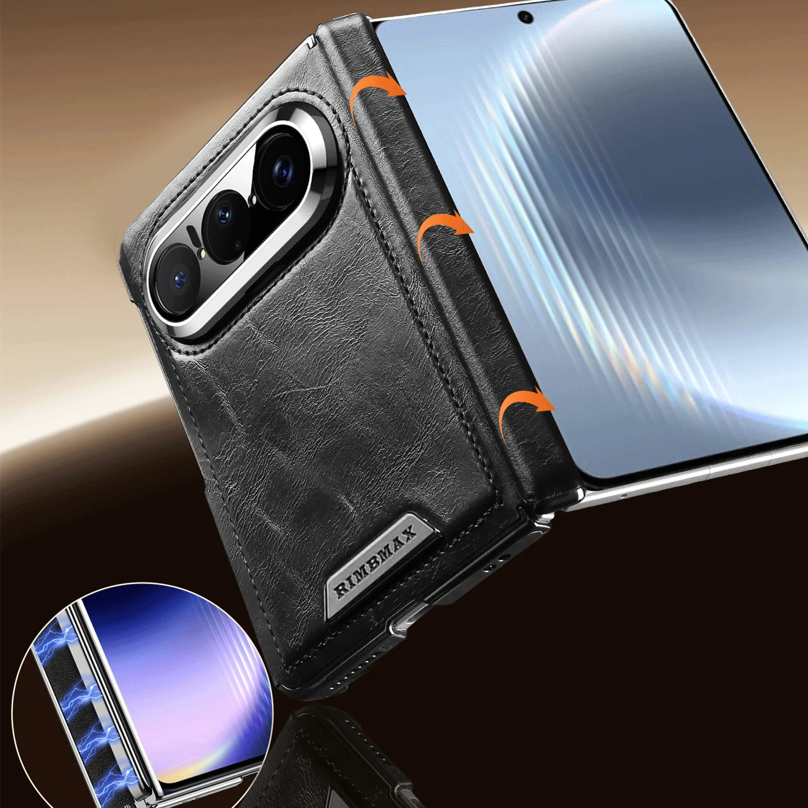 Elegant Magnetic Leather Phone Case with Shockproof and Camera Lens Protection