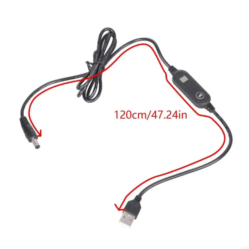 전자 장치 팬을 위한 디지털 스크린으로 출력되는 조정 가능한 전원 USB 5V3A 5.5x2.5mm 케이블 12W