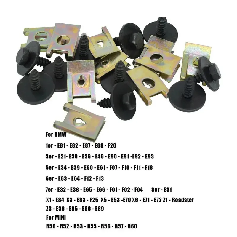 20pcs Hex Head Tapping Socket Bolt Screw Clips With Speed Fastener Engine Shield For Under Tray Splash Guard For BMW tapping socket clips
