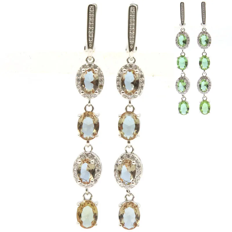 8g Customized 925 SOLID STERLING SILVER Earrings Unique Changing Zultanitel Alexandrite Topaz Blood Ruby Kunzite CZ Daily Wear