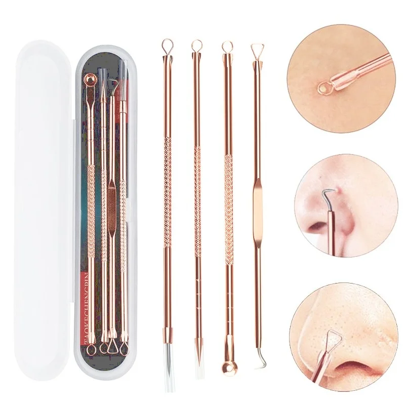 5/4/3 Pcs Stainless Steel Blackhead Remover Tool Kit Face Massage Whitehead Pimple Spot Comedone Acne Extractor Face Massager,face massager