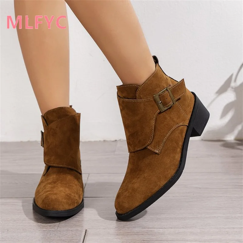 Thick Heel Fashion Short Boots European and American Autumn and Winter New Boots Fashion Boots Mujer