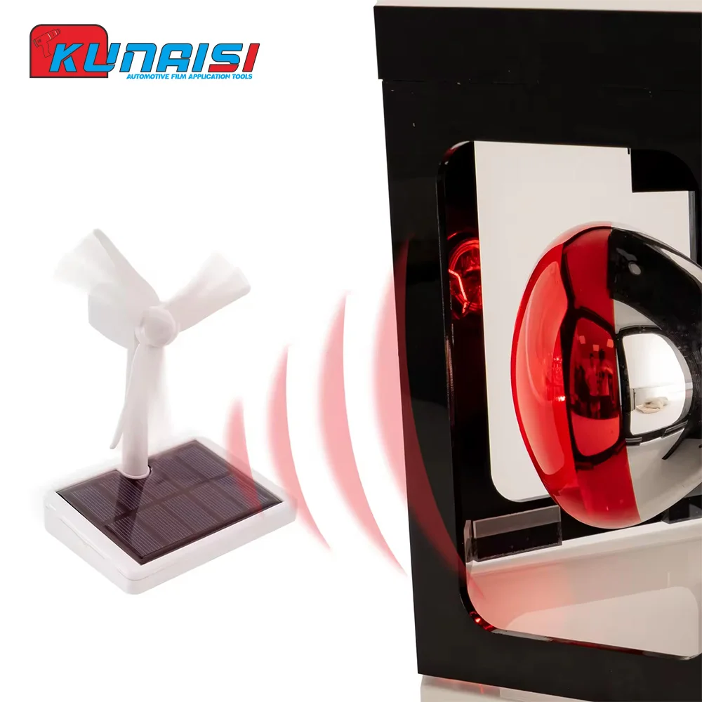 Solar Fan KUNAISI Mini Solar Fan Solar Energy Thermal Fan For Window Tint Film Heat Rejection Test