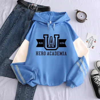 My Hero Academia UA Logo Anime Hoodies Simple Men Plus Size Streetwear Casual Warm Kangaroo Pocket Drawstring Sweatshirt 3