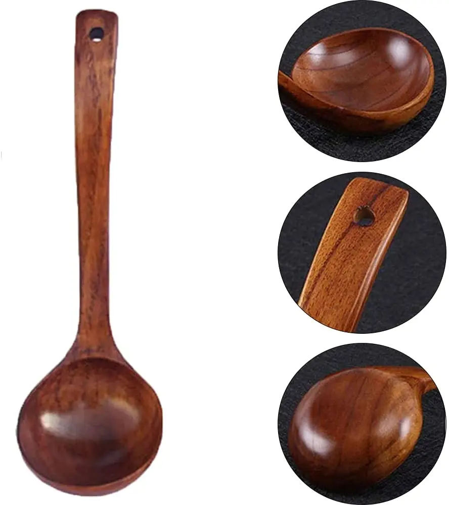 Wooden Spoon Wooden Cooking Spoon Serving Spoon Ladle Safe Natural Wood Soup Ladle Kitchen Cooking Special Soup Porridge