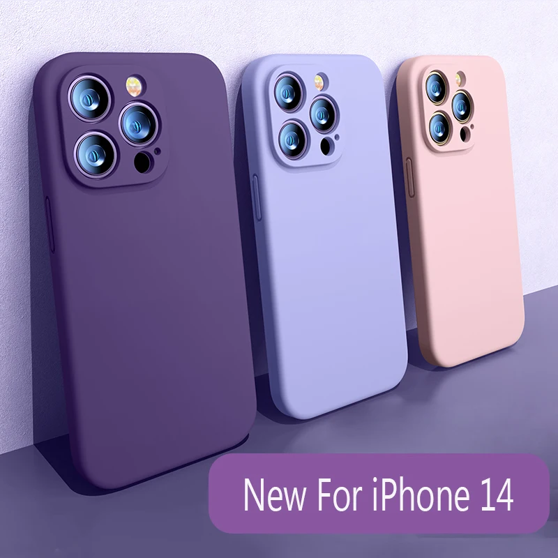 รูปสินค้า เคสซิลิโคน iPhone 12-14 สีม่วง สวยทน