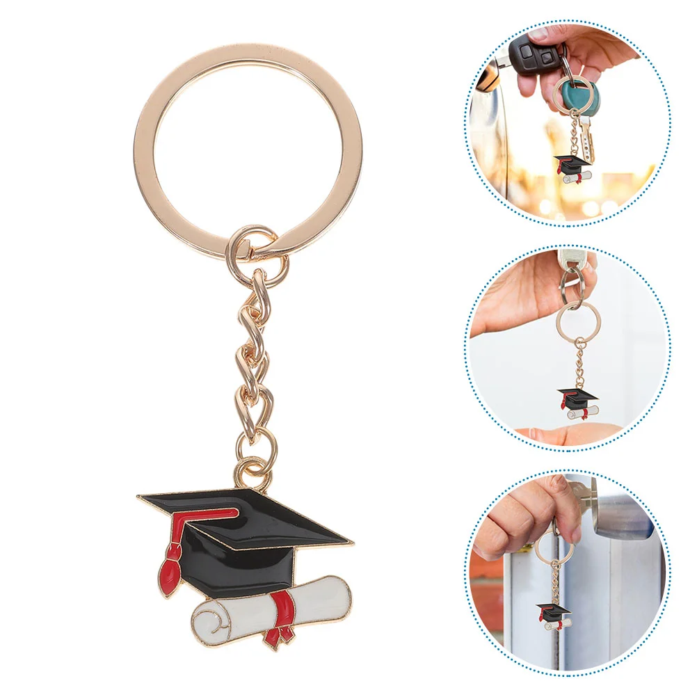 6 Pcs Doctor Hat Keychain Meaningful Gift Graduation Unique Ring Fob The Pendant Bags Metal
