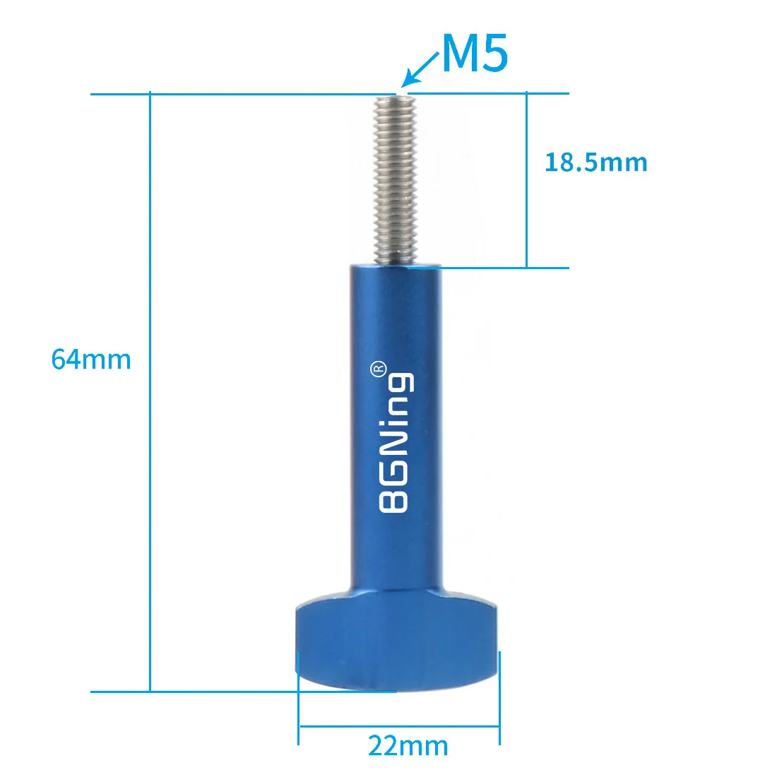 M5 Thread Bolt Stainless Steel Aluminium Alloy T Hand Tighten Screw Clamping Kno