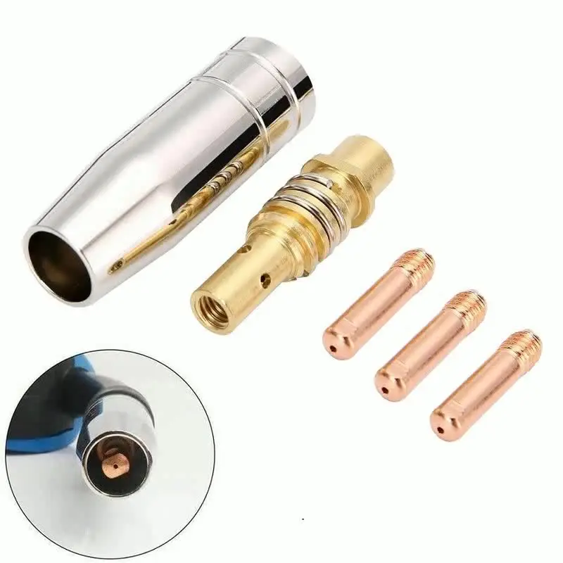 9Pcs/Set 15Ak Mig/Mag Welding Nozzle Contact Tips 0.8X25Mm M6 Gas Connector Holder Set - Tutu