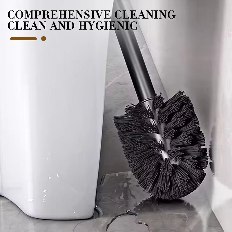 Stainless Steel Toilet Brush Holder Black Bathroom Toilet Cleaning Tools Accessories Durable Vertical Brush Wall Mount bathroom accessories toilet brush set toilet brush holder