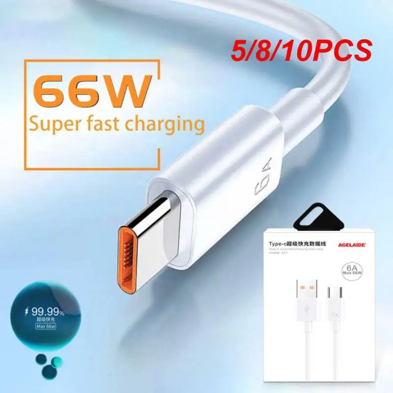 

5/8/10PCS Mobile Phone Charging Cable Data Wire Portable Type C Usb Cable For S21 S20 Data Cord Mobile Cellphone Charger