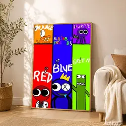 Rainbow Friends Cartoon Art Stickers - Vibrant HD Self - Adhesive Wall Decals for Bedroom and Living Room Decor (White04)