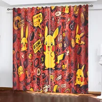 PokéMon Pikachu Printed Curtains For Living Room Bathroom Living Room Bedroom Blackout Curtains Drapes Dustproof Cartoon Cute 1