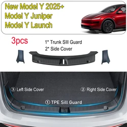 Durable Rear Bumper Guard & Cargo Protector Trunk Mat Cover (Model Y Juniper 3pcs)