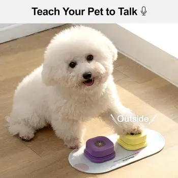 Mewoofun Dog Buttons for Communication with Anti-Slip Mat Pet Buttons Voice Recording Clicker with training Manual for Cats Dogs 2