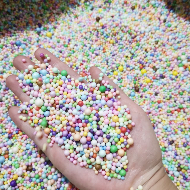 15000pcs Bright Colours Foam Beads Colorful Polystyrene Foam Balls Styrofoam  Filler Foam Slime Mini Beads Balls Crafts DIY Decor