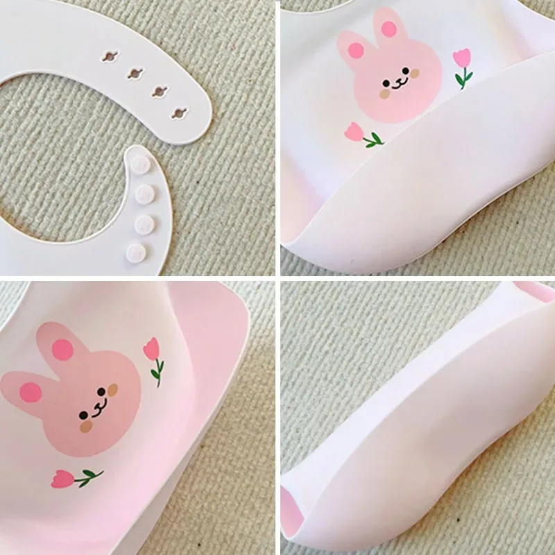 Baby Bib Waterproof Soft Silicone Feeding Bib For Kids Eating