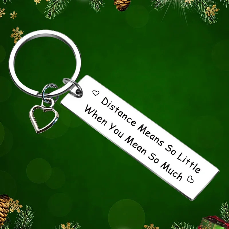 

Long Distance Relationship Gift Boyfriend Gift Keychain Pendant Girlfriend Going Away Farewell Key Chain Husband Couple Gift