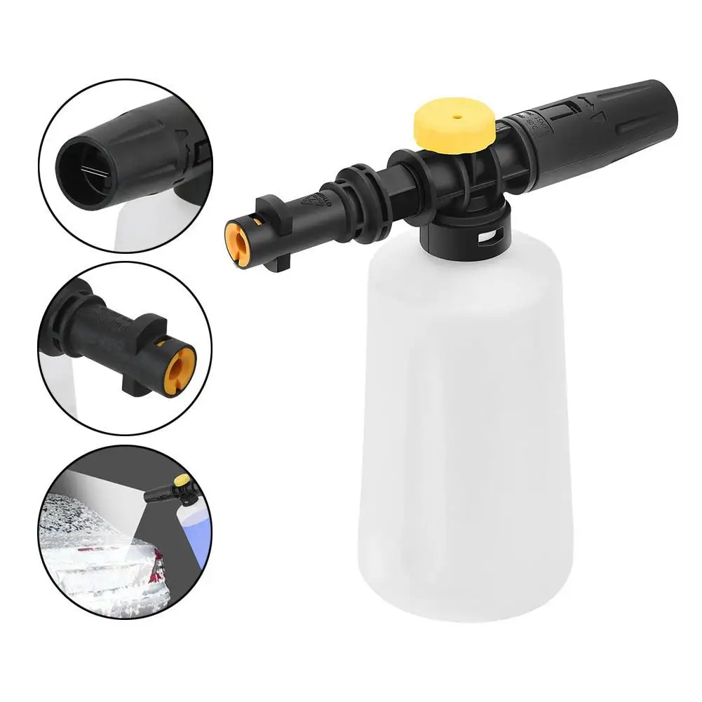 750ML 스노우 폼 랜스 (카처 K2 K3 K4 K5 K7 차량용 고압 세척기) 비누 폼 생성기 (조절 가능한 스프레이 노즐 포함)