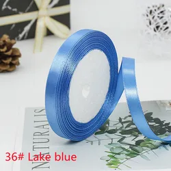 Elegant Satin Ribbon Tapes for Crafting and Decorative Gift Wrapping - 25 Yards, Multiple Widths (36 Lake Blue)
